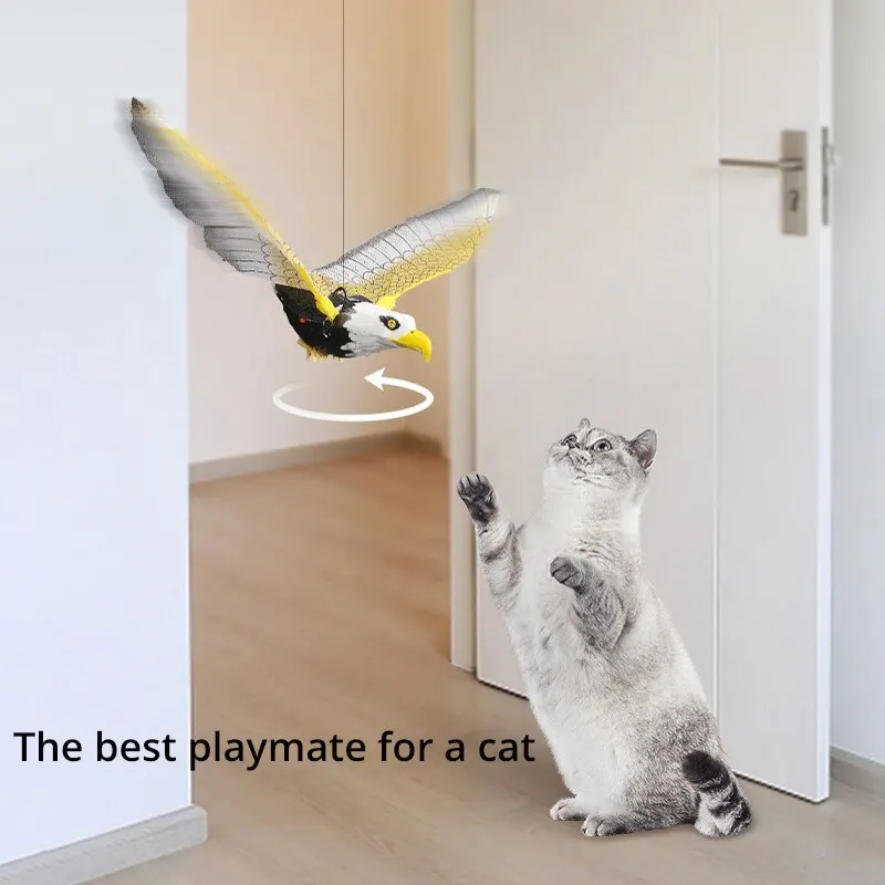 1Pcs Electric Flying Eagle Electronic Pet Toy Rotating Simulation Flying Bird With Light Music