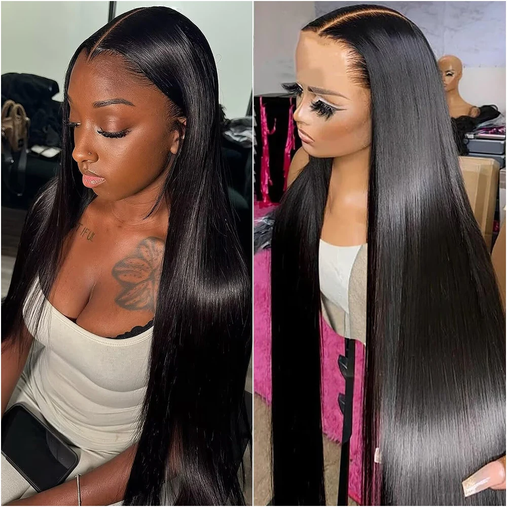 

Прямой парик из натуральных волос с прозрачной HD-основой 13x4, плотность 200, 30-40 дюймов, прямой цветной парик из натуральных волос с кружевной основой 13x6