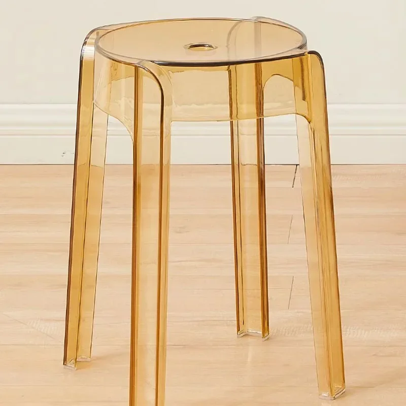 Thickened Acrylic Plastic Stool Transparent Stackable Windmill Design Modern Minimalist Bar Stool