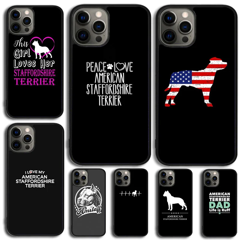 American Staffordshire Terrier Phone Case Cover For iPhone 15 16 14 XR XS 11 12 13 Mini Pro MAX Plus