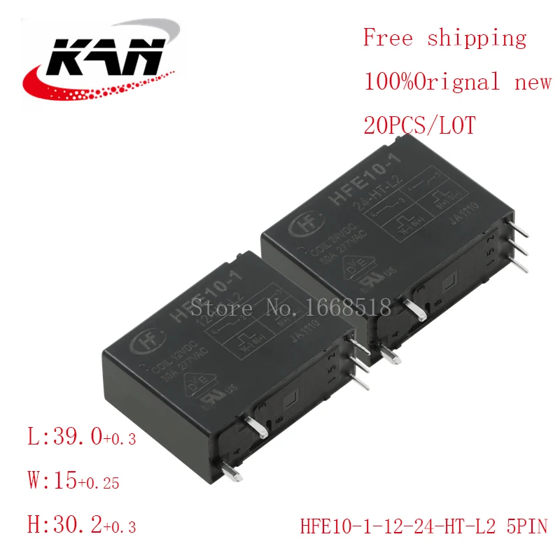 

Free shipping 20pcs relay HFE10-1-12-HT-L2 HFE10-1-24-HT-L2 HFE10-1 12VDC 24VDC 50A 277VAC 5PIN Original New