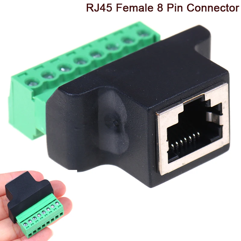 1PCS RJ45 Female To Screw Terminal 8 Pin Connector Computer Related Connection And Connectors Ethernet Cable Extender Adapter