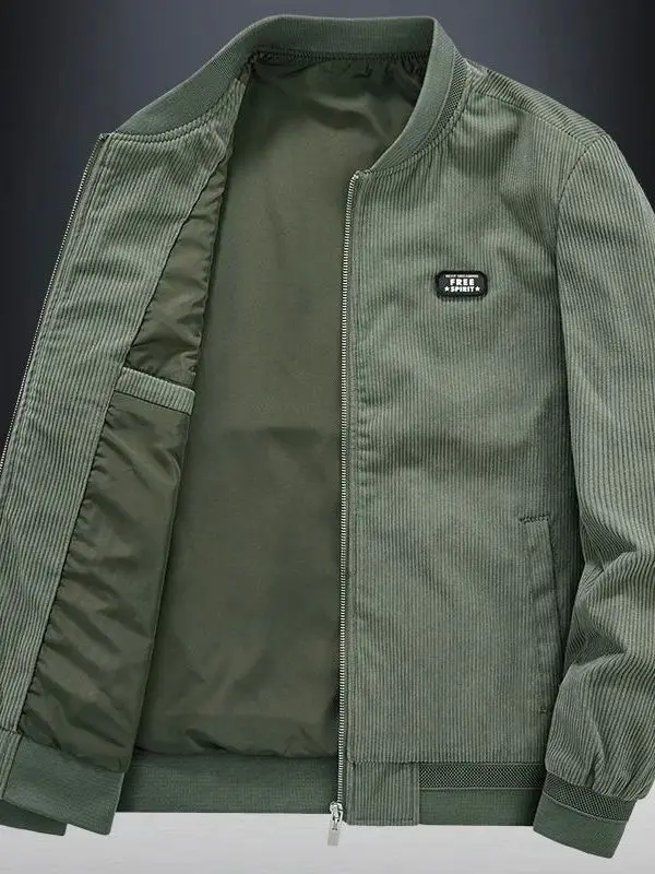 

Мужская модная куртка-бомбер приталенного кроя, ветровка, повседневная, из хлопка, с длинными рукавами, на молнии, с боковыми карманами, ветрозащитная