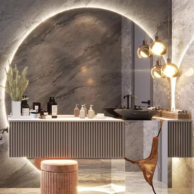 

'for Semi Circle Decor Touch Control Mirror Frameless Led Salon Wall Decorative Smart Light shower Mirrors For Bathroom Room