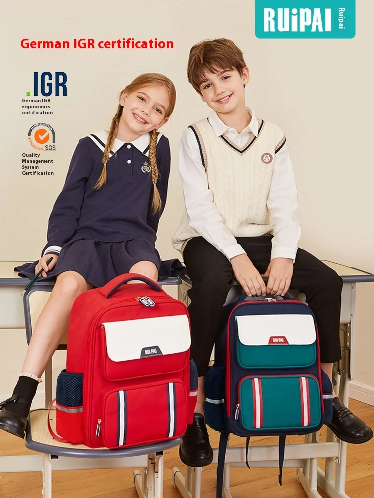 Sac à dos pour enfants et élèves du primaire, protection dorsale SR pour garçons, grande capacité de réduction de charge