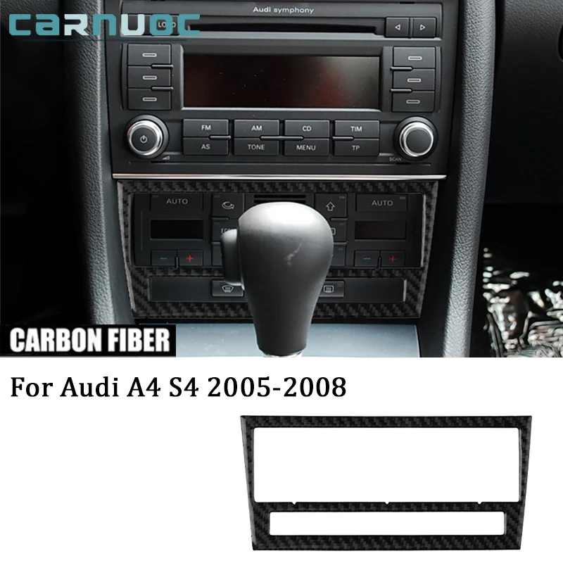 

Carbon Fiber CD Frame Stickers For Audi A4 S4 2005 2006 2007 2008 Car Interior Decorative Accessories