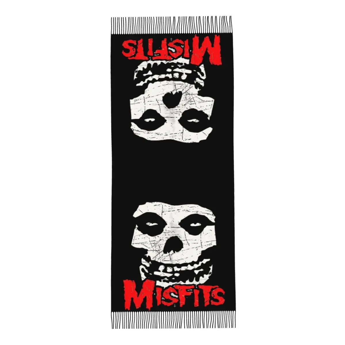 Custom Printed Horror Punk Rock Misfits Skull Scarf Women Men Winter Fall Warm Scarves Shawls Wraps