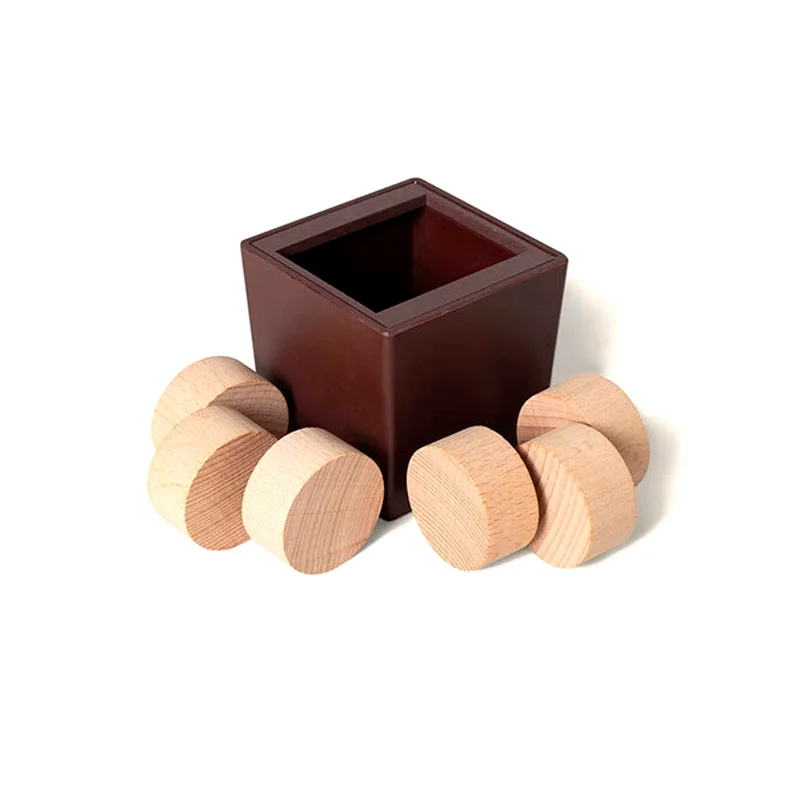 Desafiador seis T Square Circle Logic 3D Mind Box Cérebro Teasers Jogo de quebra-cabeças de madeira