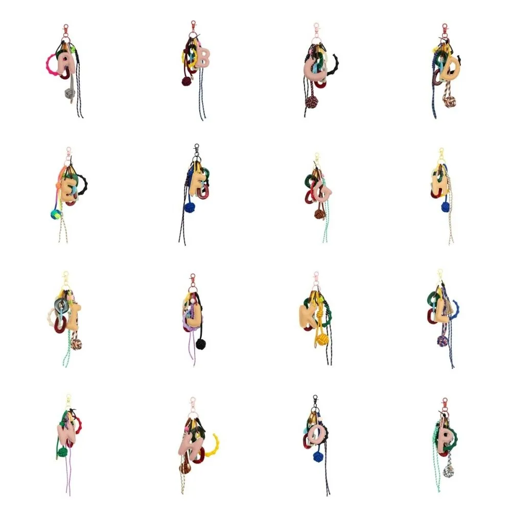 كبيرة الحجم الإنجليزية رسالة بو المفاتيح 26 حرف A إلى Z مزيج اسم رسالة بو الجلود قلادة زوجين هدية ظهره ديكور #4