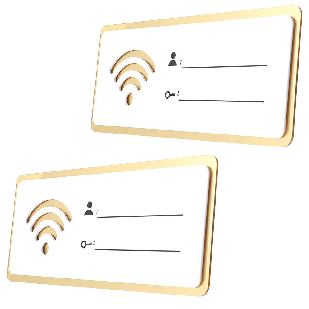 2Pcs Acrylic WiFi Account Sign Network Coverage Reminder Wall Sign for Restaurant Guest Room Acrylic Reminder WiFi Board