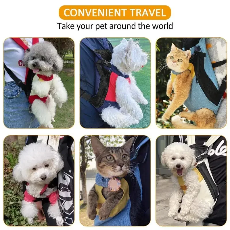 Portable Backpack For Dogs And Cats Traveling Out Air Mesh Travel Bag For Cats And Dogs New Multi-Size Flexible Pet Backpack