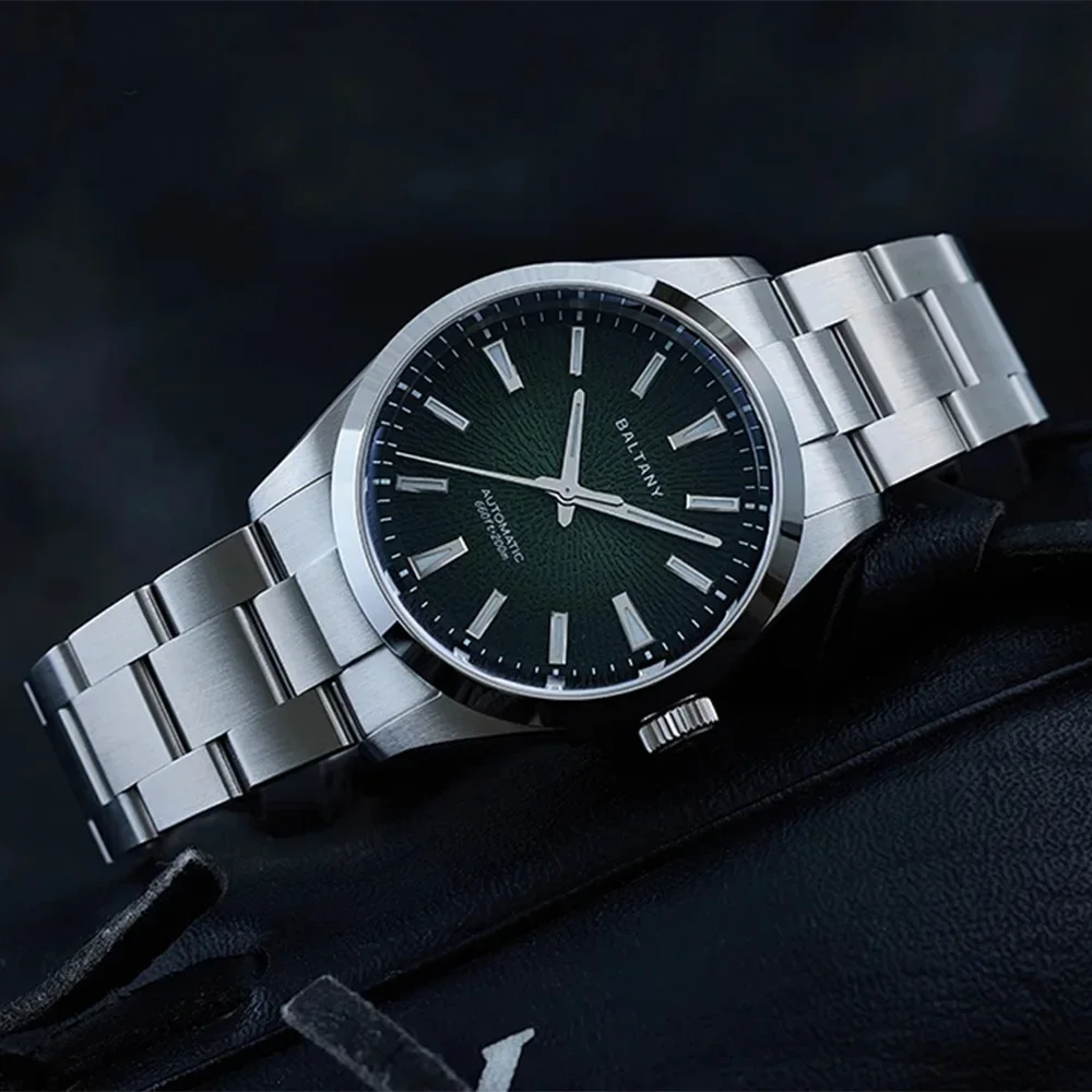 

Baltany 39 мм автоматические механические часы NH38 BGW9 светящийся браслет из нержавеющей стали 20 бар 3D дымчатый циферблат спортивные часы для мужчин