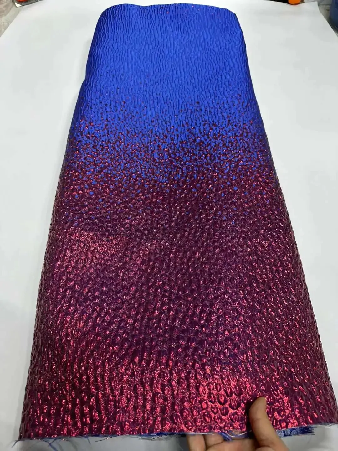 New African Brocade Fabric Jacquard Organza Lace 2025 Nigerian Damask Gradient Lace French Net Material Brocard Tissu AH1463