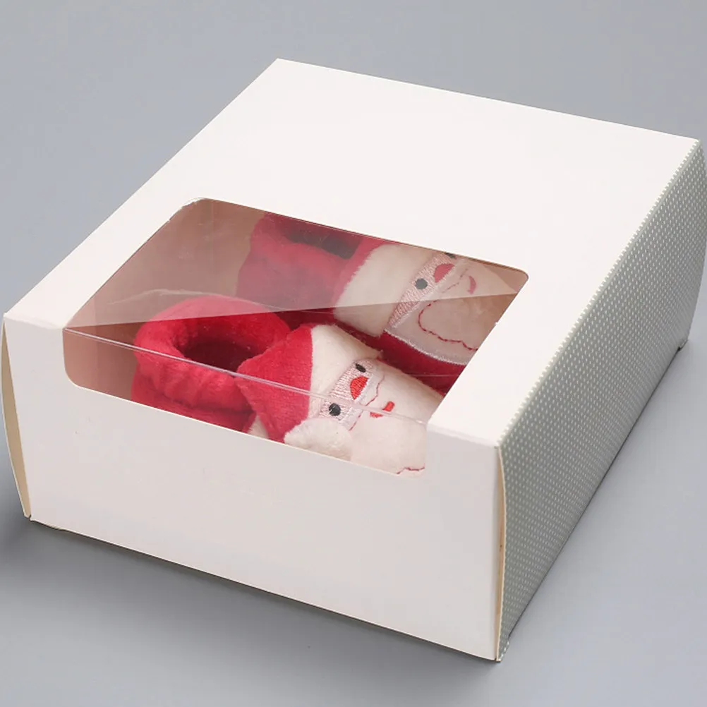 1Pair Soft Sole Newborn Shoes Soft Cotton Christmas Graphic Floor Shoes for Babies Toddlers Winter Supportive Flexible Design
