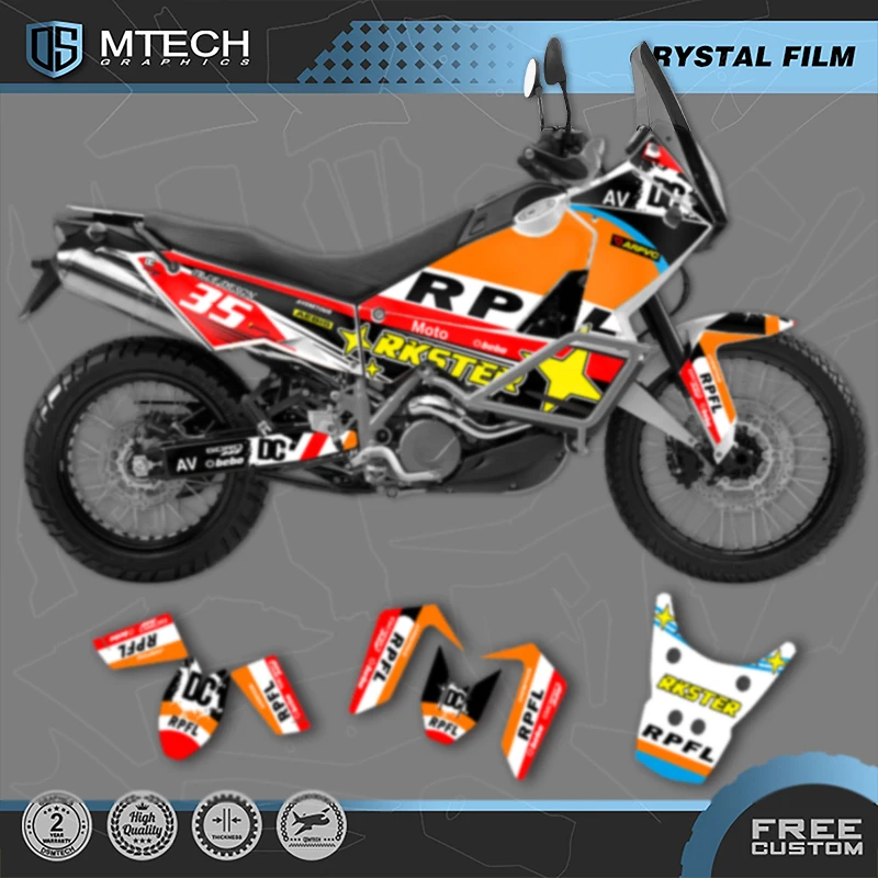 DSMTECH Custom Motorcycle Graphics For KTM 2003 2004 2005 2006 2007 2008 2009 2010 2011-2016 ADV990 Decals Stickers Kits 003