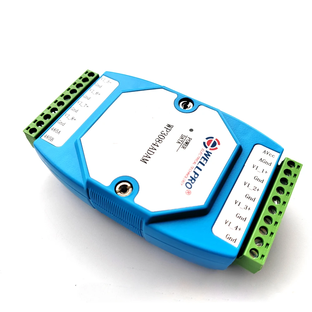 

WP3084ADAM 8VI 0-10 В модуль сбора аналогового входного напряжения RS485 MODBUS RTU связь WELLPRO
