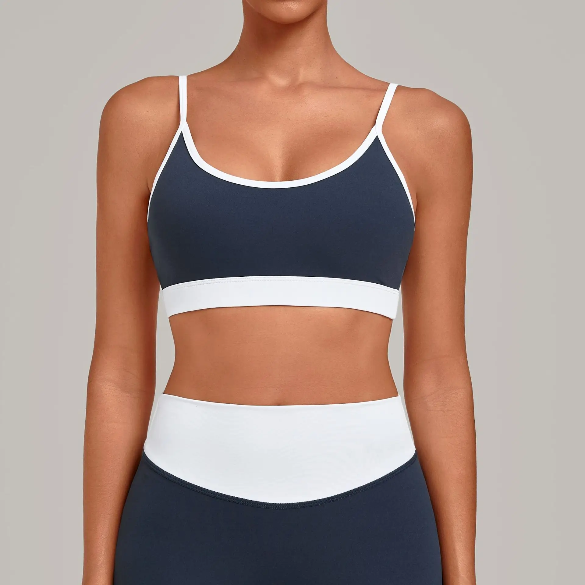 Sports Bra Padding Sport Top Gym Clothes Woman Yoga Clothing Patchwork Fitness and Training Apparel Activewear Black Purple XL