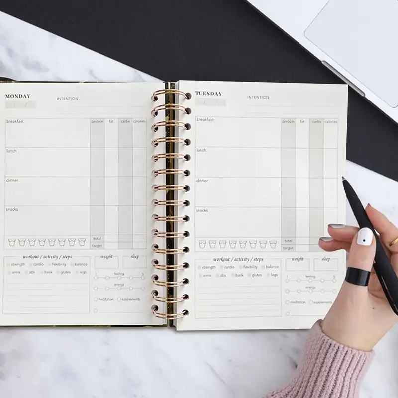 สมุดวางแผนออกกำลังกาย A5สมุดบันทึกการวางแผนการออกกำลังกายที่ไม่ลงวันที่สมุดบันทึกการออกกำลังกายสมุดจดบันทึกการวางแผนการออกกำลังกายปกแข็งสำหรับ