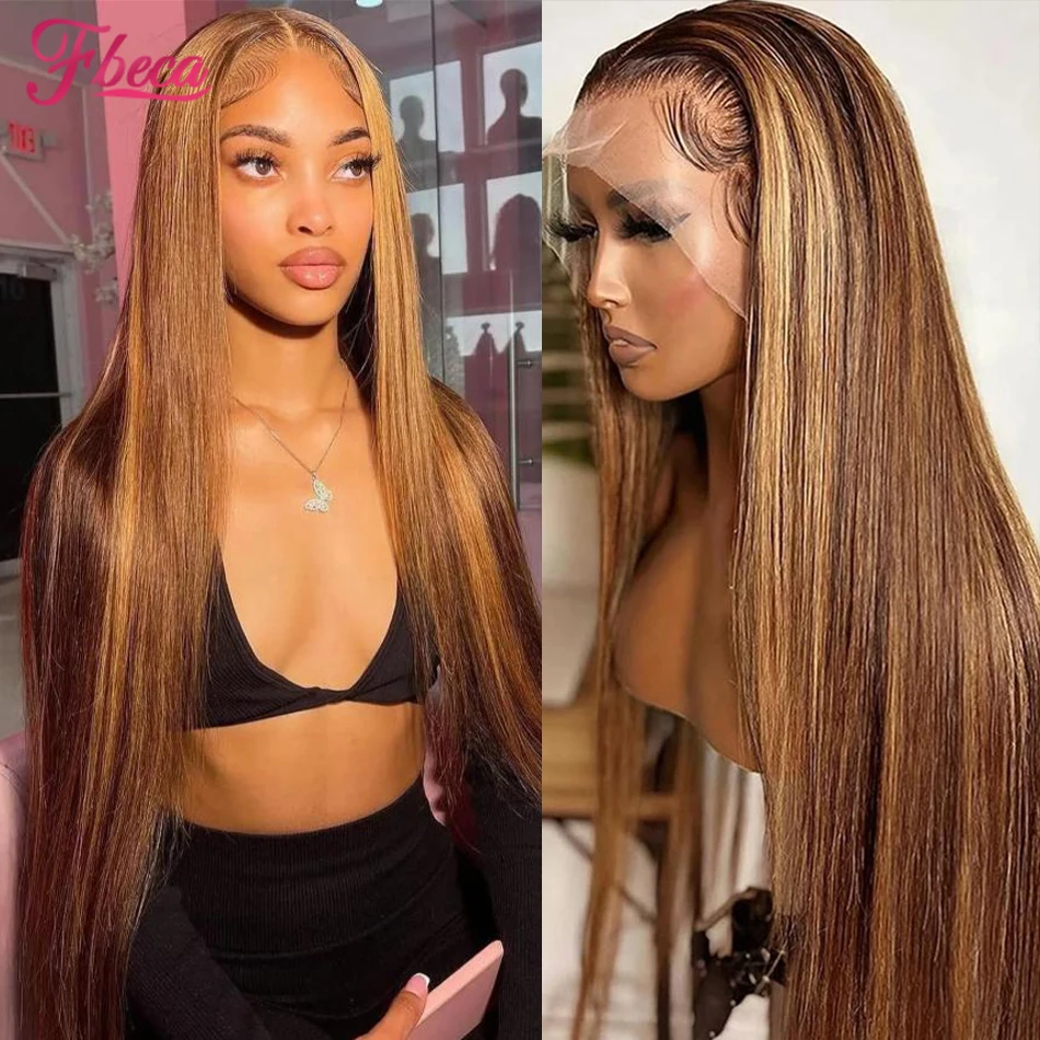 

30 34 Inch Highlight Wig Human Hair 13x4 13x6 Hd Lace Frontal Wig Straight Brazilian Human Hair Wigs Blonde Ombre Lace Front Wig