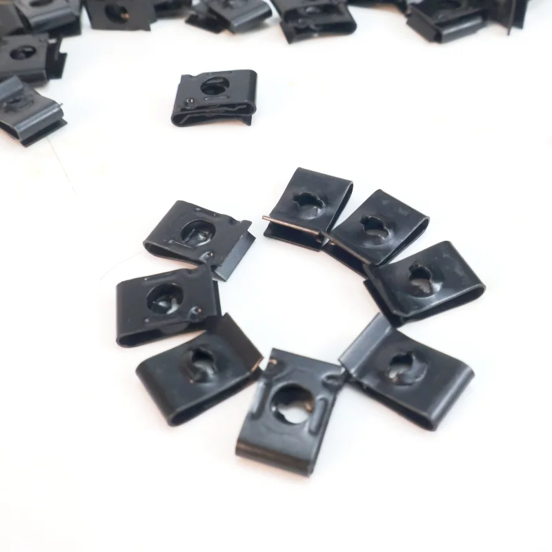 10/50Pcs Car Motorcycle Scooter Moped Cover Metal Retainer U-Type Clips ArmyGreen Self-tapping Bumper Fastener Anti-rust Clip