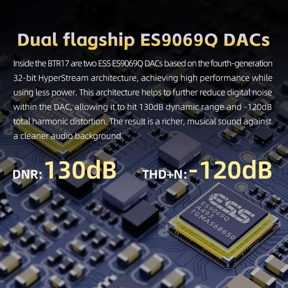 BTR17 Bluetooth 5.4 USB DAC AMP with LDAC, aptX Lossless.  ES9069Q, 10-Band PEQ, THX AAA 78+amps 3.5mm Unbalanced image 6