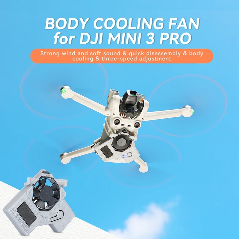 Body Cooling Fan for DJI Mini 3 Pro Drone Strong Wind Turbo Fuselage Radiator Heat Dissipation Temparature Drop Avoid Overheatin