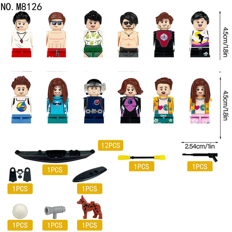 M8126 City Building Block Toys High Quality Mini Characters Action Figuresricks Beach Holiday