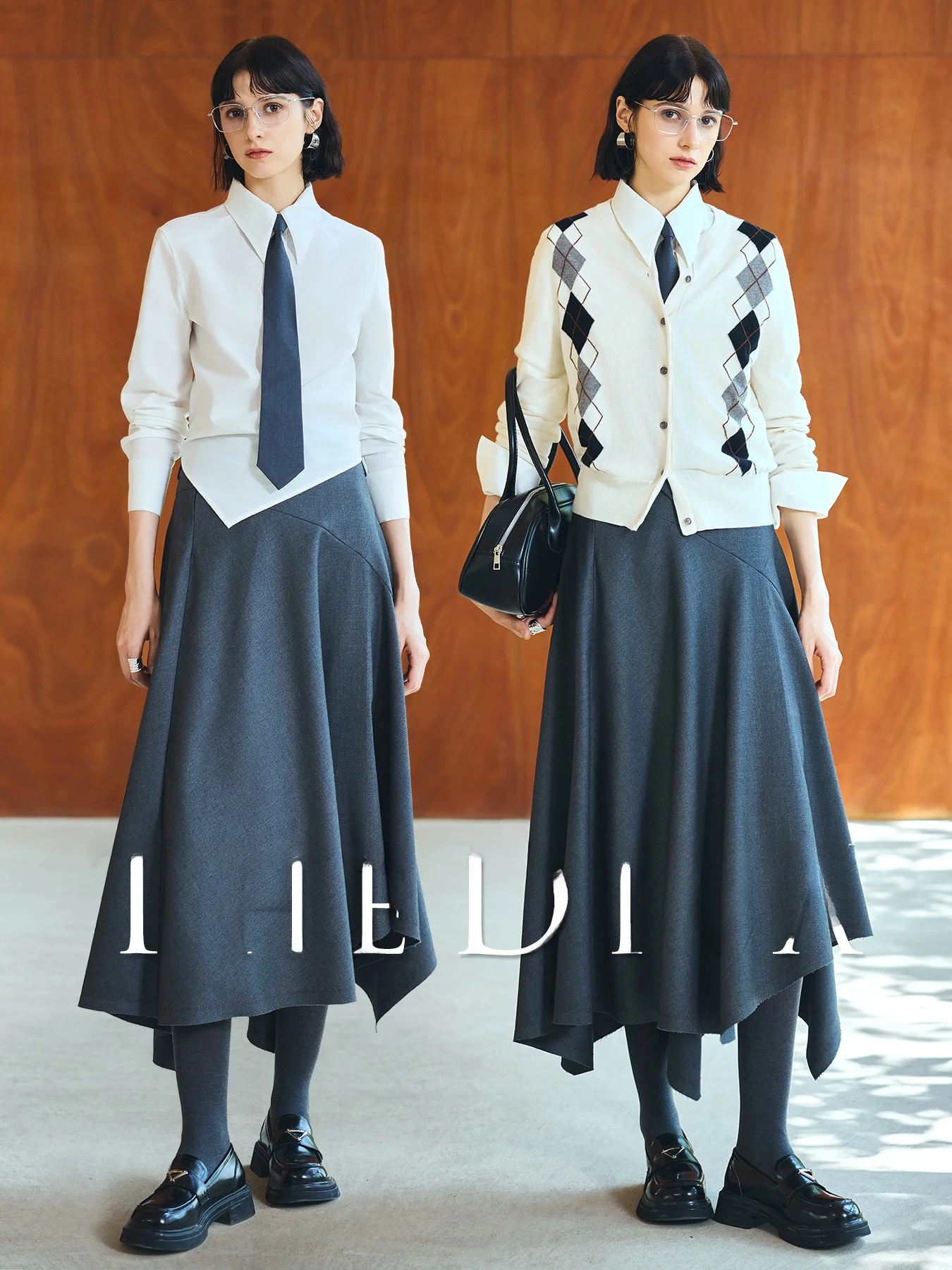 

Юбка Diva Vintage Earth из плотной шерсти классического А-силуэта для повседневной носки, с асимметричным подолом, из тонкопряденой шерсти