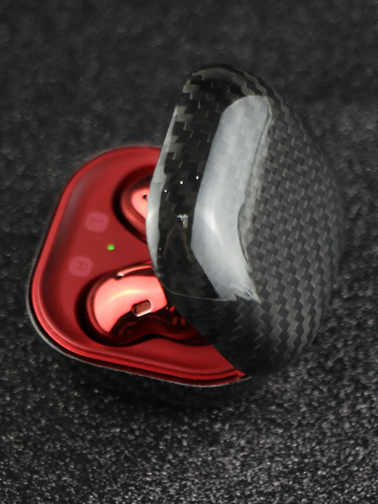 Carbon Fiber material Case for Samsung Galaxy Buds2Pro Ultraslim Cover for BudsLive/Buds 2/Buds Pro Wireless Bluetooth Headphone