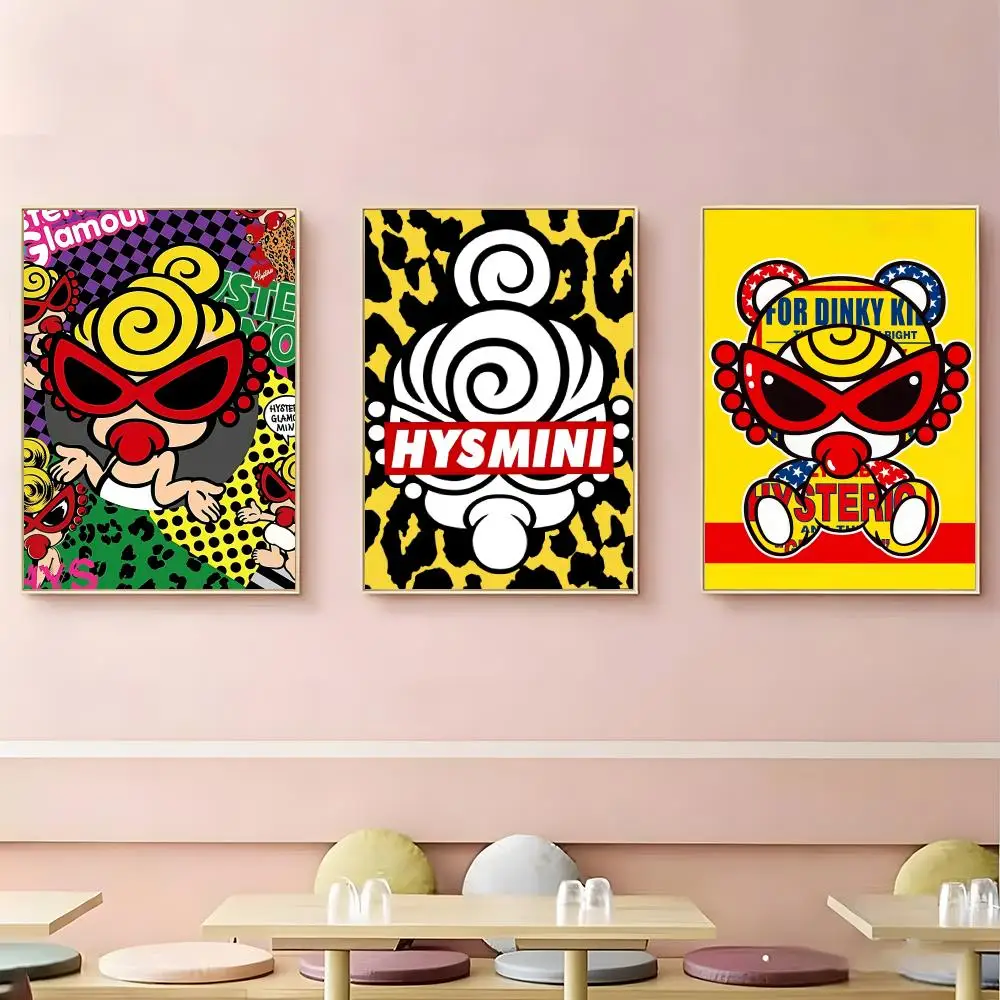 Brand Hysteric Mini Poster HD Self-Adhesive Waterproof Wall Art Easy to Apply Multi-Scene Decor