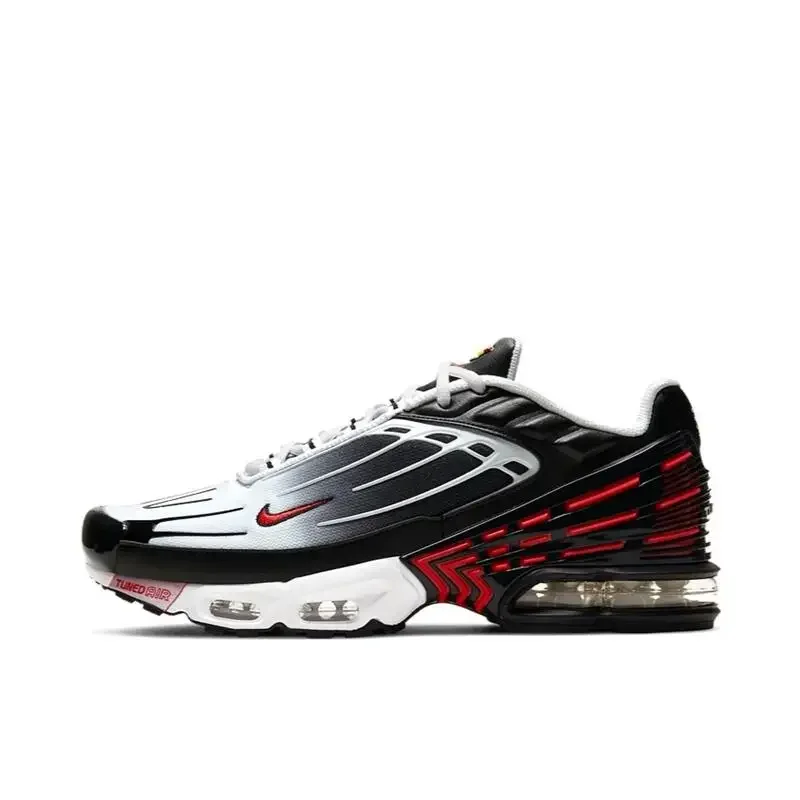 Nike Air Max Plus 3 Unisex Running Shoes Non Slip and Durable Mesh Breathable and Shockproof Black/White/Red