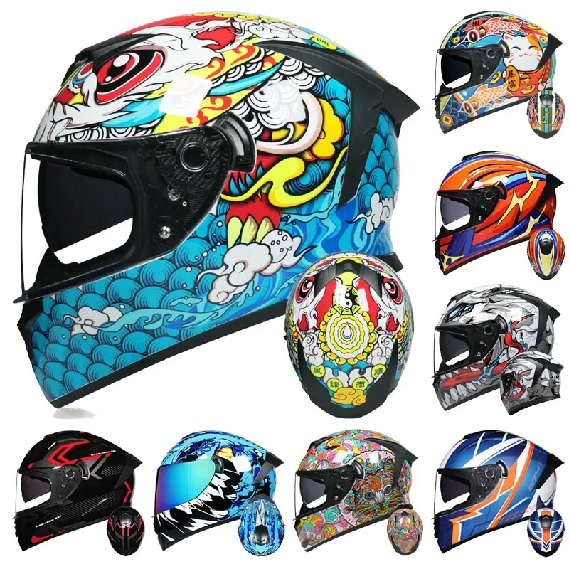 

Best Selling Direct Sales Full Face Racing Helmets Winter Warm Double Visor Motorcycle Helmet Motorbike Sports Motocross Helmet