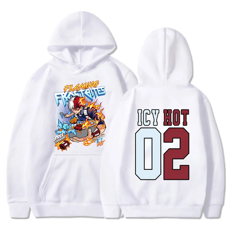 

New Fashion Personality Anime Hoodies Todoroki Shoto Printing Hooded Pullover Women Men Casual Long Sleeve Sweatshirts Tops