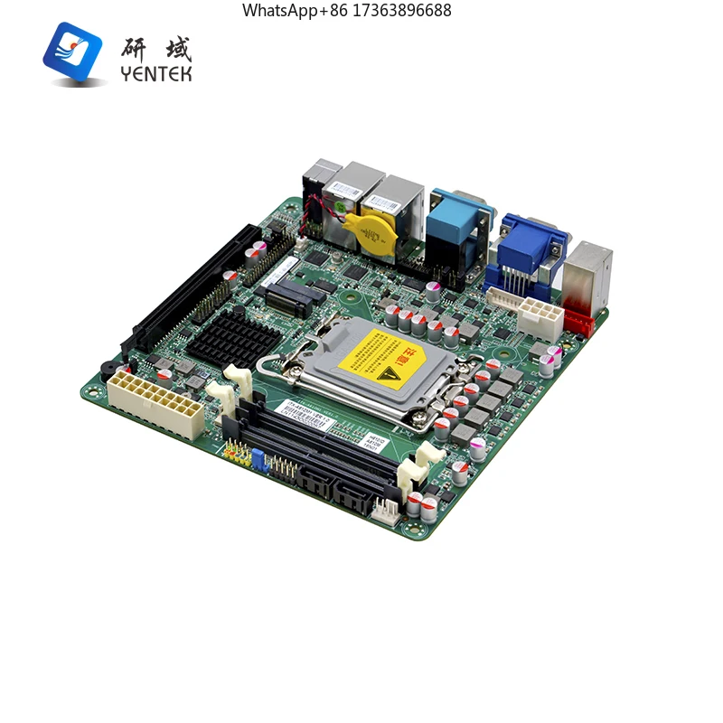 옌텍 신형 H610 LGA1700 DDR4 64GB 듀얼 채널 2xSATA3.0 MSATA 통합 그래픽 HD VGA 2 RJ45 LAN 미니 ITX 썸네일 3