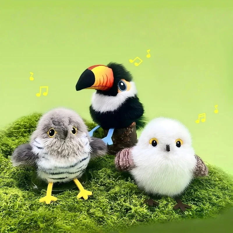 Rechargeable sensing tapping bird cat toy cat paw tactile activation indoor hunting interactive plush sound toy