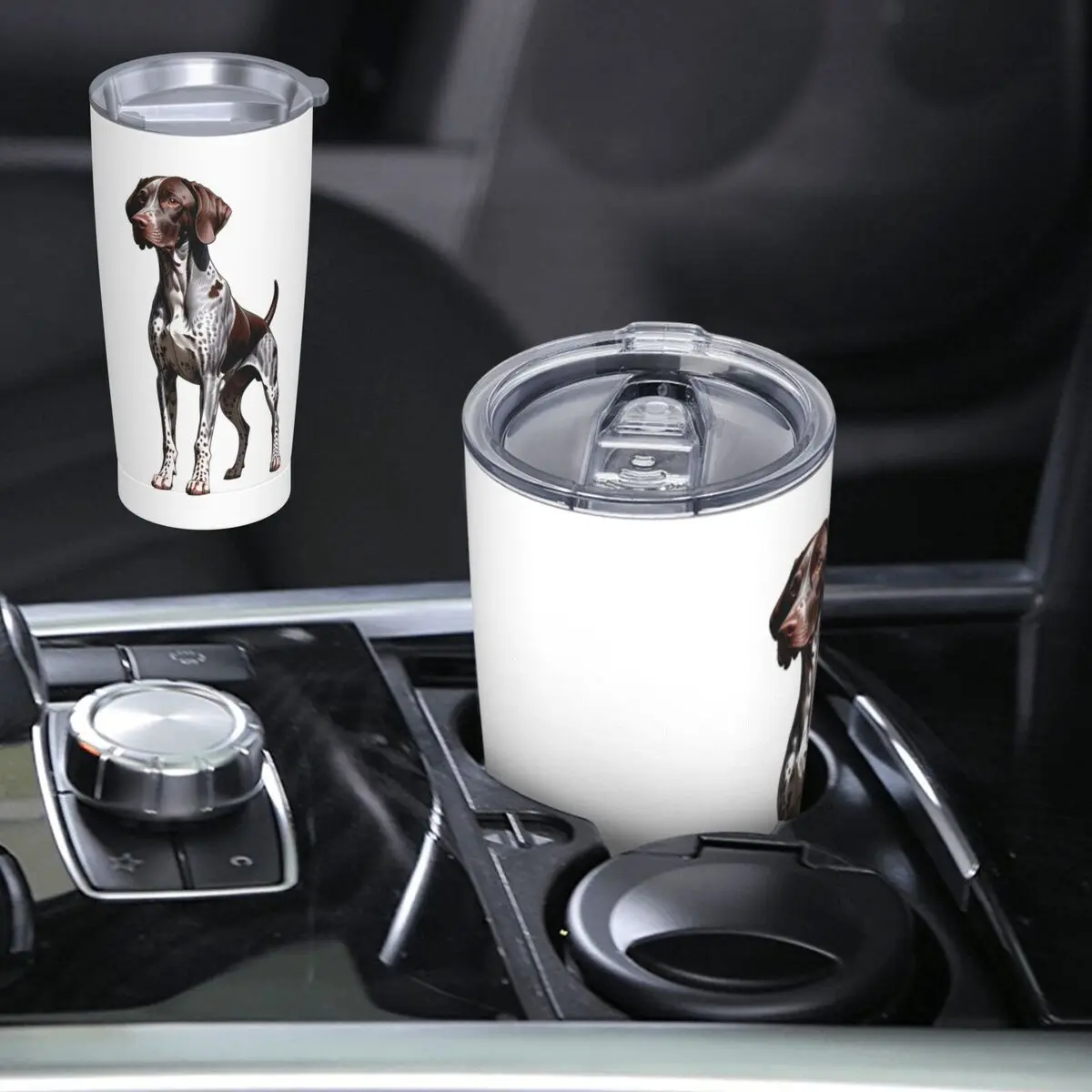 German Shorthaired Pointer Dog Bone And Paw Stainless Steel Tumbler Vacuum Insulated Mug Thermal Cold Cup Straws With Lid 20oz