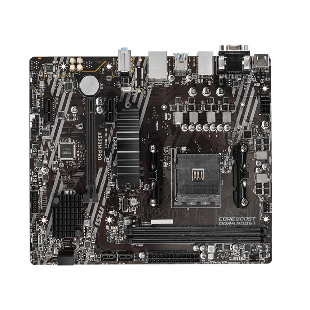 MSI A520M-A PRO Motherboard Socket AM4 DDR4 64GB AMD A520 M.2 Micro ATX support Ryzen 4600GE 5600G 5500GT 5800X 5700X CPU