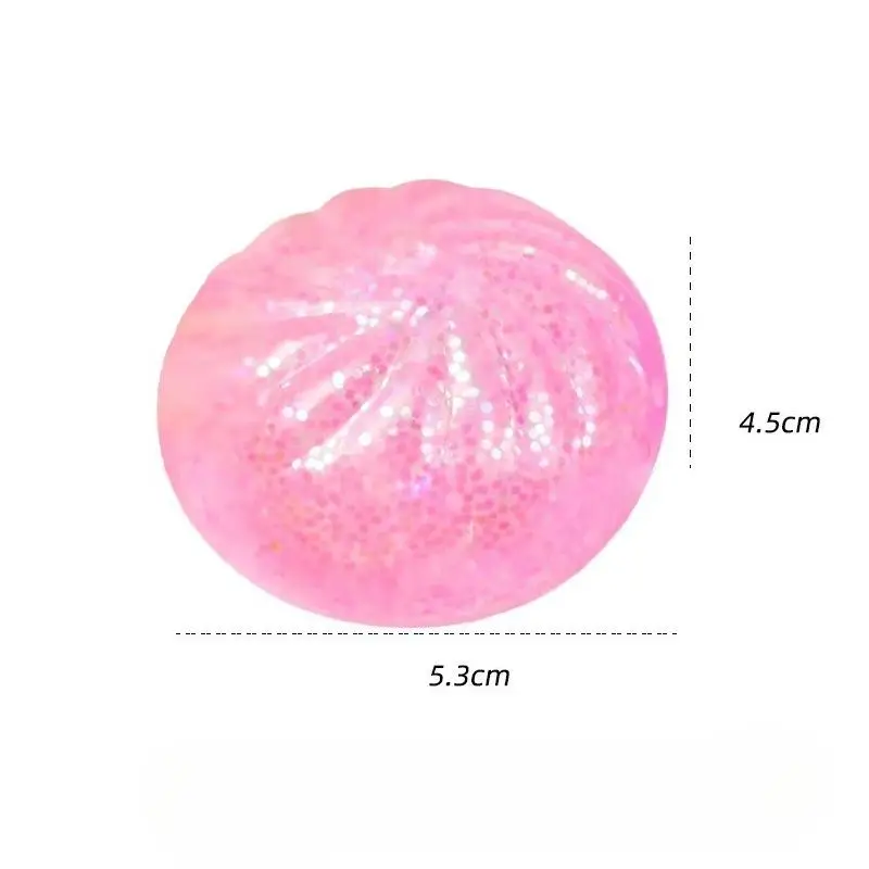 Glitter Mochi Steamer Bun Stress Reliever Soft Sensory Fidget Toy for Kids Adults Anxiety Relief Office Desk Decor