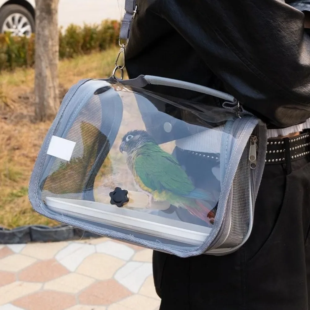 

Portable Parrot Carrier Bag Breathable Foldable Bird Travel Bag with Perch Large Capacity Bird Cage for Lovebird Sugar Glider