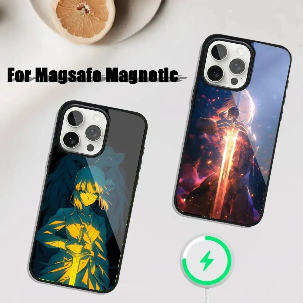 

S-Saber K-King Arthur Phone Case For iPhone 17,16,15,14,13,12,11,Pro,Max,Plus,Mini,SE4,E Magnetic Magsafe Wireless Charging