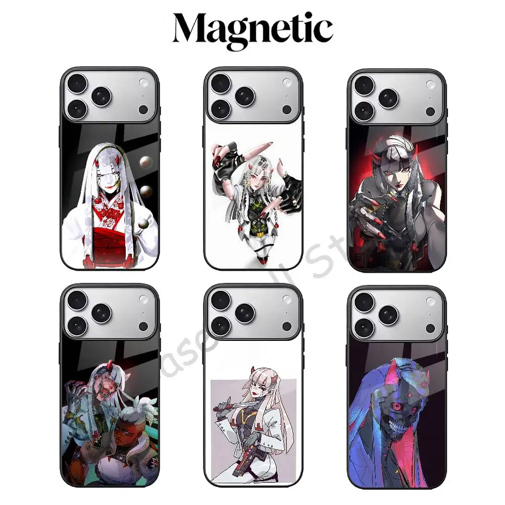 Shion O-OverwatchES Magnetic Black Phone Case For MagSafe For iPhone 17 16 15 14 13 12 11 Pro Max Plus Mini E XR