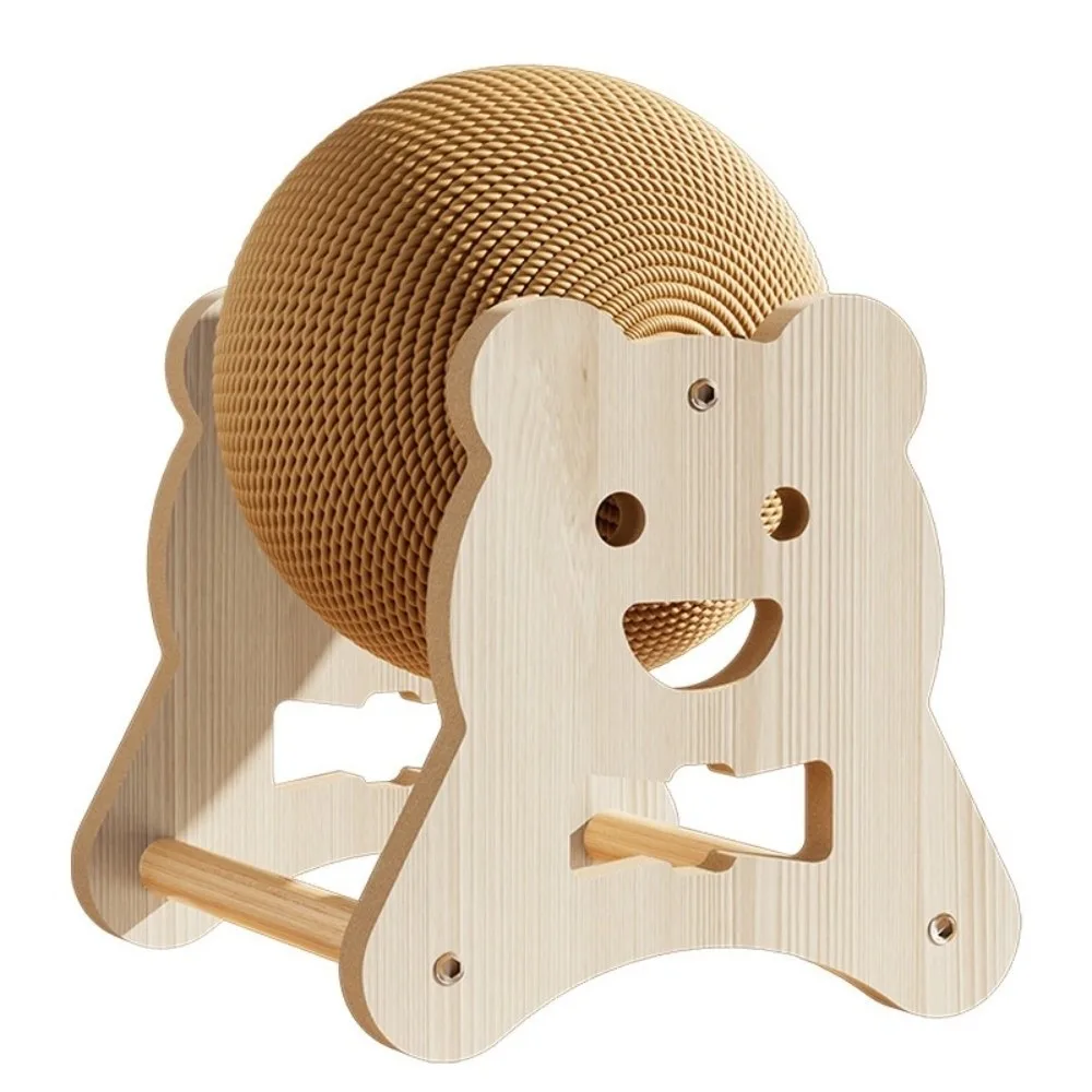 

Sisal Rope Cat Scratching Ball Wooden Grinding Paw Kitten Scratch Board Wear-Resistant Stable Cat Scratcher Toy Indoor