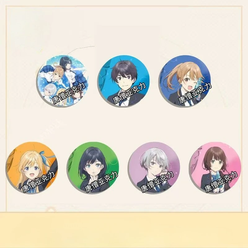 อนิเมะชิโทเสะอยู่ในขวดรามูเนะ ของตกแต่งอะคริลิก ยูซึกิ นานาเสะ เข็มกลัดโลหะ ยูโกะ ฮิอิรากิ สินค้า ยัว อุจิดะ ของเล่น