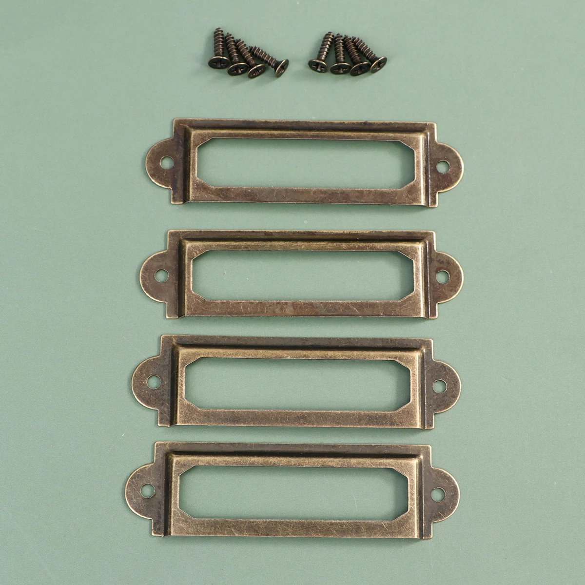 

Retro Business Card Iron Frame Tag Holder Drawer Accessories Label Pull for Jewelry Box Cabinet Cupboard File Case Vintage