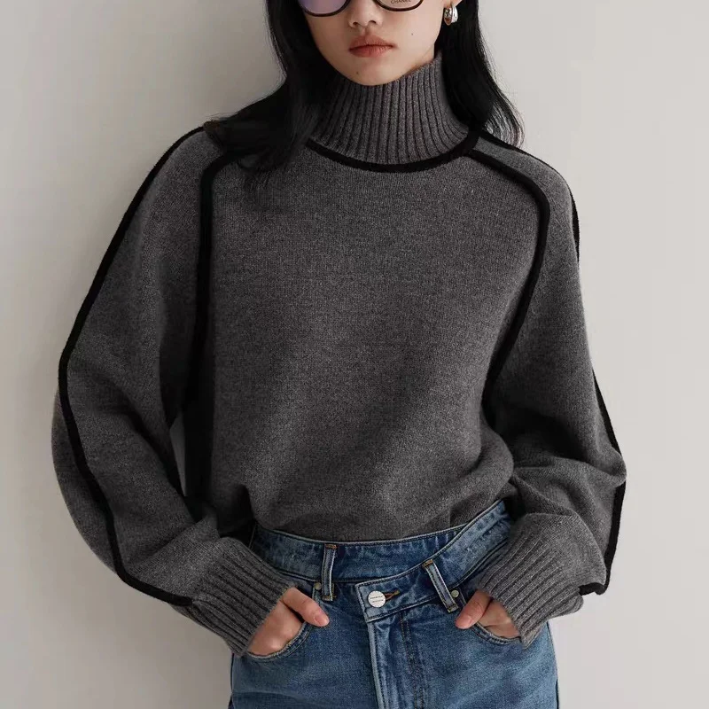 Premium Knitted High Neck Sweater Non-Pilling Autumn Winter Women's Fashion Guangzhou Thirteenth Factory Dongguan Daliang