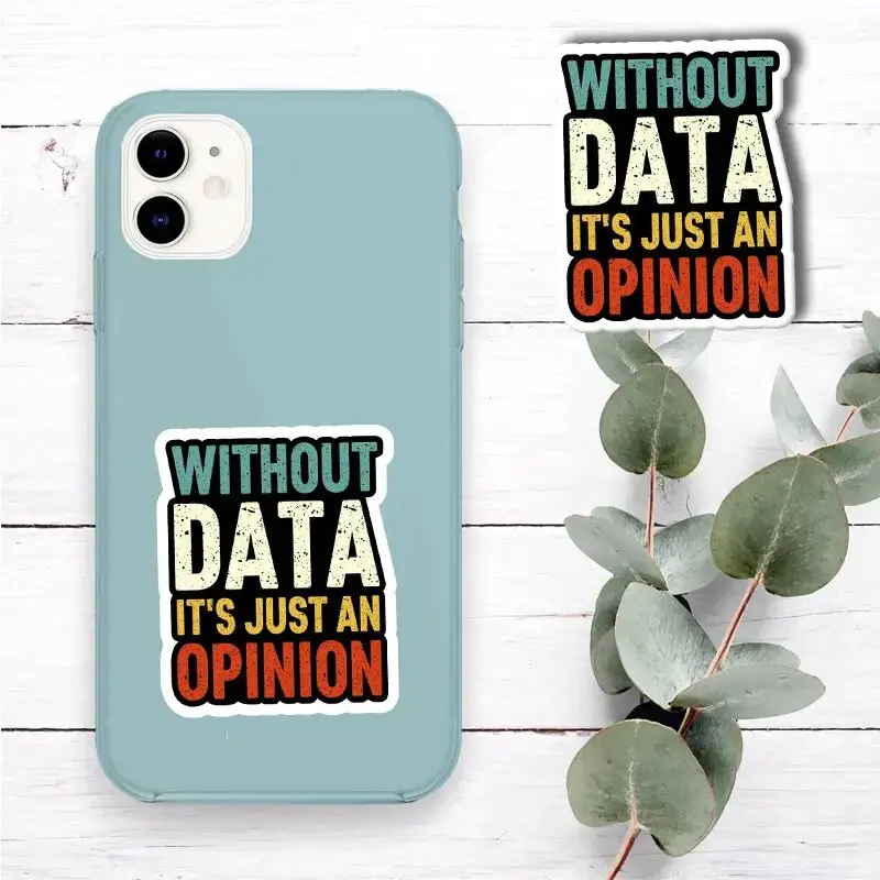 ملصق فينيل "بدون بيانات إنه مجرد رأي" - ملصق علوم البيانات الملون لأجهزة الكمبيوتر المحمولة والزجاجات والسيارات - هدية ممتعة