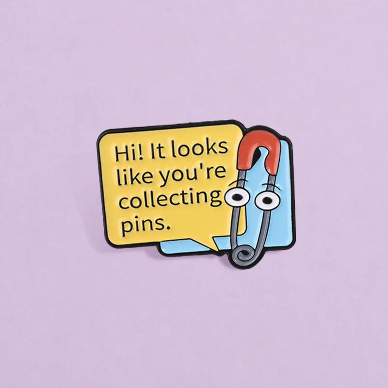 Self Aware Safety Pin Character Collecting Enamel Pins Humor Text Brooch Cute Cartoon Accessory For Bags Jackets