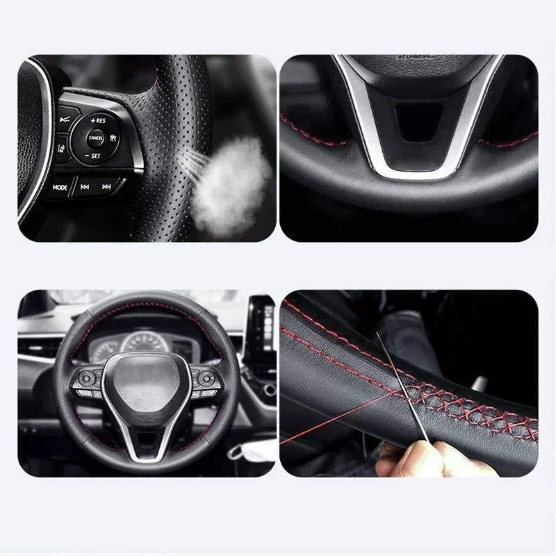 Genuine Leather for Volkswagen VW ID3 ID4 Crozz ID6 X ID4 X Diy Hand Sewing Protection Car Steering Wheel Cover Car Accessories