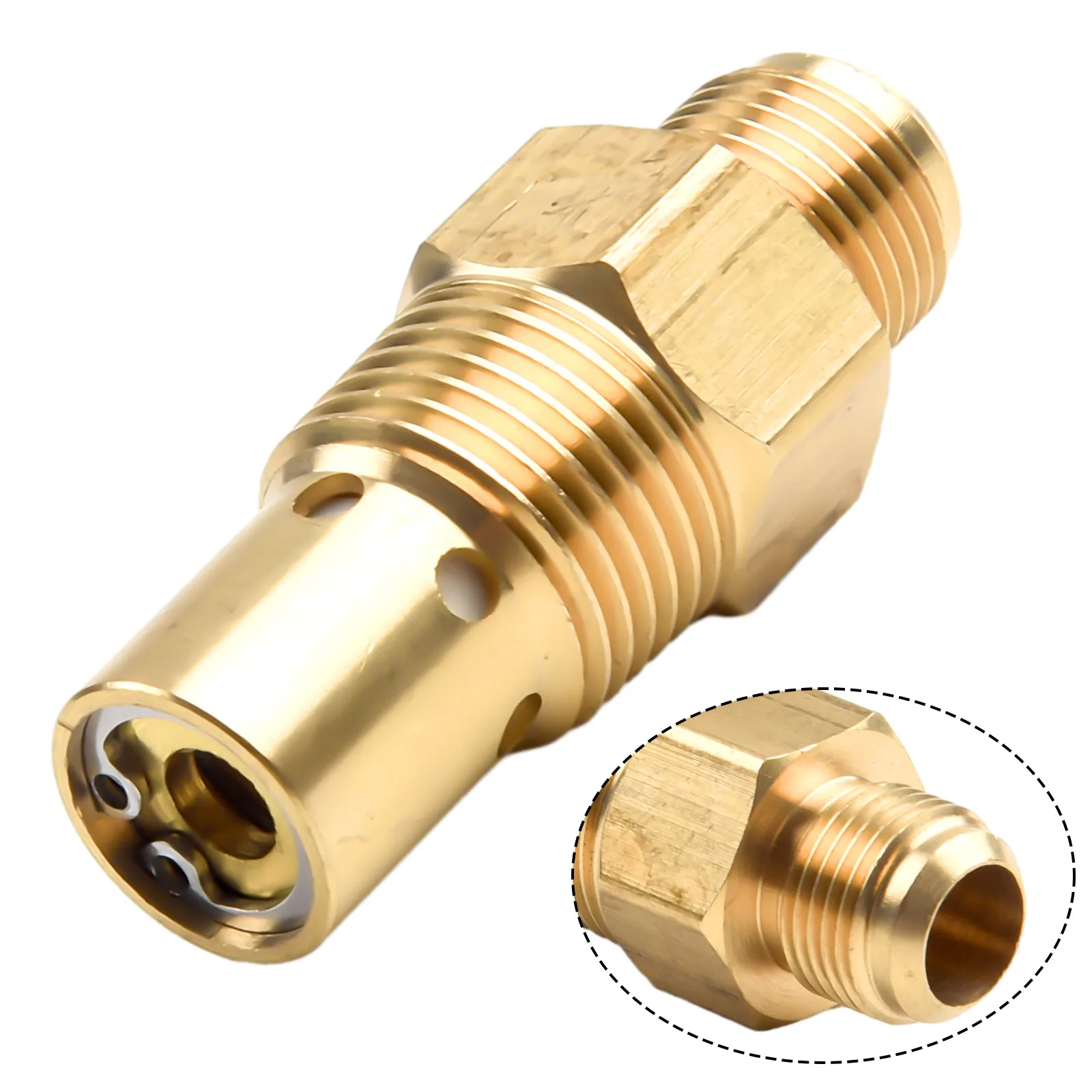 Brass One Way Check Valve G3/8 Male NPT for Air Compressor with G1/2 Compression Inlet and G1/8 Female NPT Unloader Port