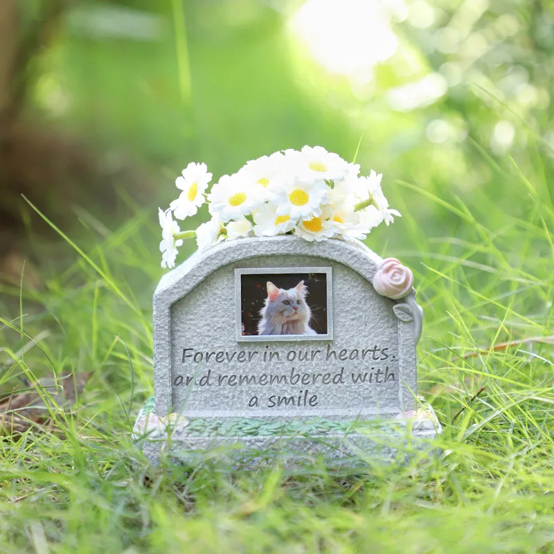 

Creative Resin Pet Tombstone Pet Heaven Eternal Guardian Ornament Animal Funeral Ceremony Outdoor Patio Memorial Stone